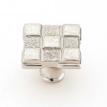 Schaub and Company 671-W/PN - Knob, Square, White Mother of Pearl, Polished Nickel, 1-1/4'' dia