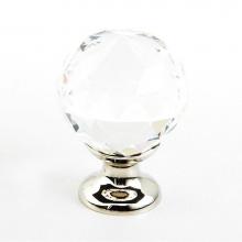 Schaub and Company 70-CS-PN - Knob, Clear, Round Crystal, Polished Nickel 1-1/8'' dia