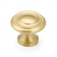 Schaub and Company 703-SB - Knob, Satin Brass, 1-1/4'' dia