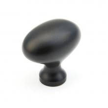 Schaub and Company 719-FB - Knob, Oval, Flat Black, 1-3/8'' dia