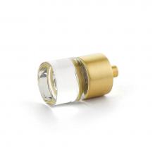 Schaub and Company 74-SB - Knob, Cylinder Glass, Satin Brass, 7/8'' dia