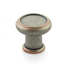 Schaub and Company 78-DP/C - Knob, Distressed Pewter/Copper, 1-1/4'' dia