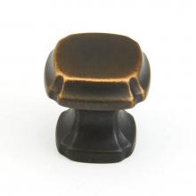 Schaub and Company 882-ABZ - Knob, Square, Ancient Bronze, 1-3/8'' dia