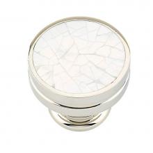 Schaub and Company 990-MOP/PN - Mother of Pearl,Polished Nickel Round Knob with Mother of Pearl Inlay
