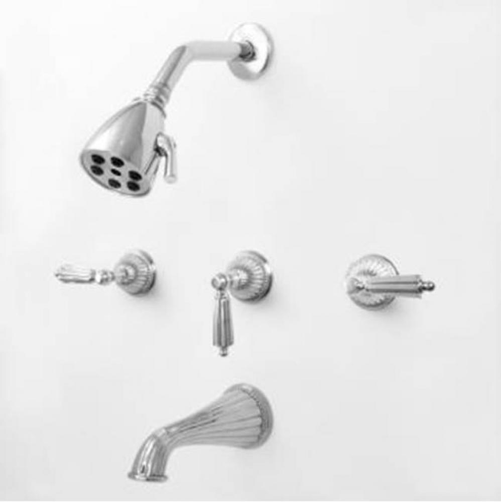 3 Valve Tub & Shower Set TRIM (Includes HAF and Wall Tub Spout) GEORGIAN CHROME .26