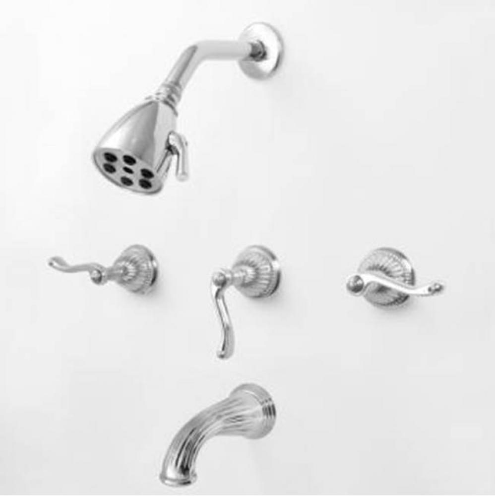 3 Valve Tub & Shower Set TRIM (Includes HAF and Wall Tub Spout) DEVON CHROME .26