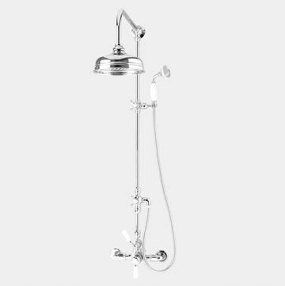 Butler Mill  1/2'' Exposed Thermostatic Shower Set With  Cross Handle Polished Silver .2