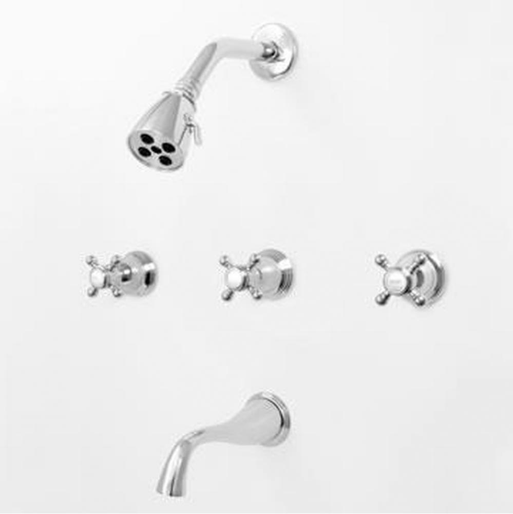 3 Valve Tub & Shower Set TRIM (Includes HAF and Wall Tub Spout) ALEXANDRIA CHROME .26