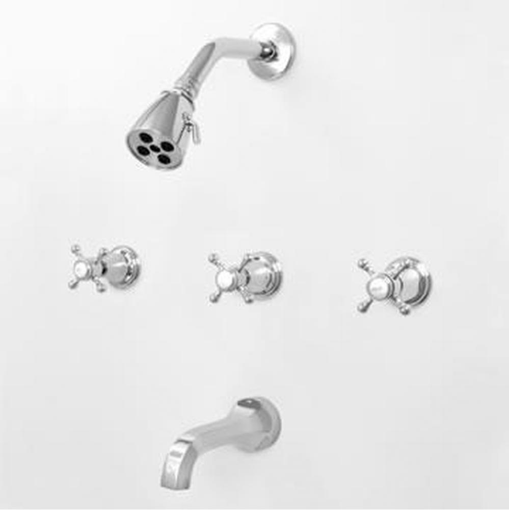 3 Valve Tub & Shower Set TRIM (Includes HAF and Wall Tub Spout) ST. MICHEL CHROME .26