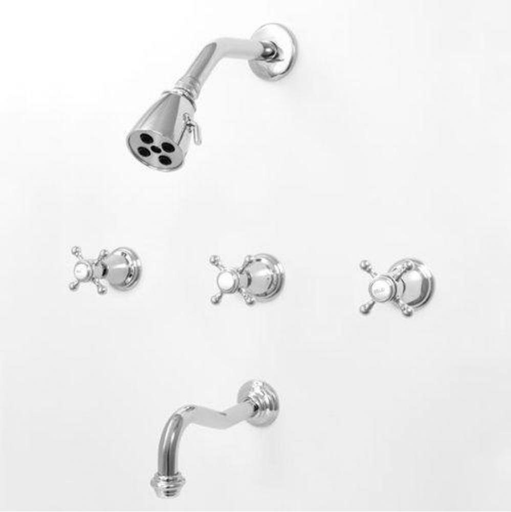 3 Valve Tub & Shower Set TRIM (Includes HAF and Wall Tub Spout) ST. MICHEL CHROME .26