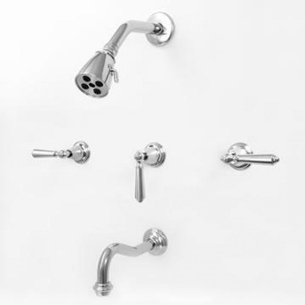 3 Valve Tub & Shower Set TRIM (Includes HAF and Wall Tub Spout) MONTE CARLO CHROME .26