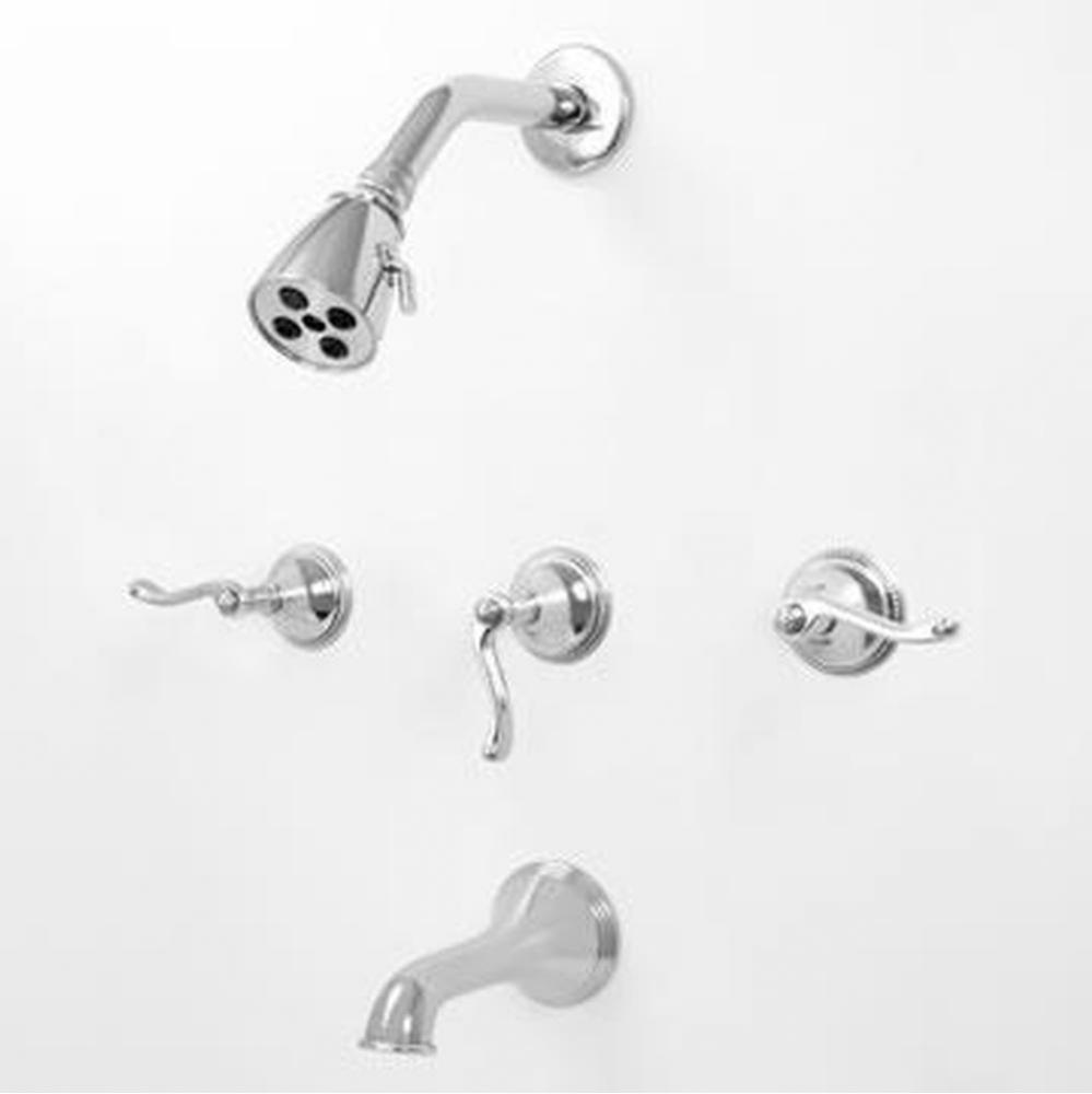 3 Valve Tub & Shower Set TRIM (Includes HAF and Wall Tub Spout) CHARLOTTE ELITE CHROME .26