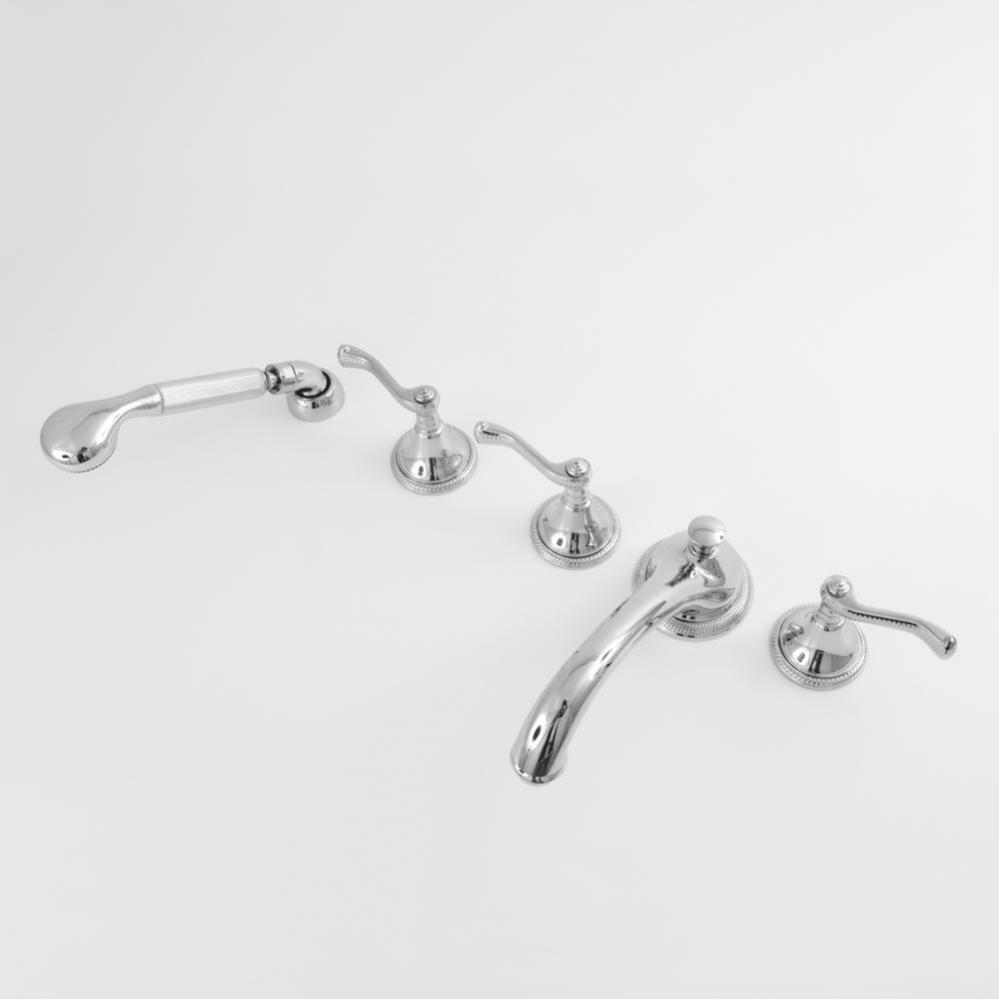 Roman Tub Set TRIM with Deckmount Handshower CHARLOTTE ELITE CHROME .26