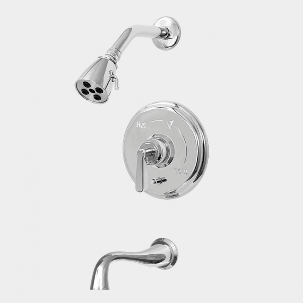 Pressure Balanced Tub & Shower Set Trim (Includes Haf And Wall Tub Spout) Moderne Chrome .26