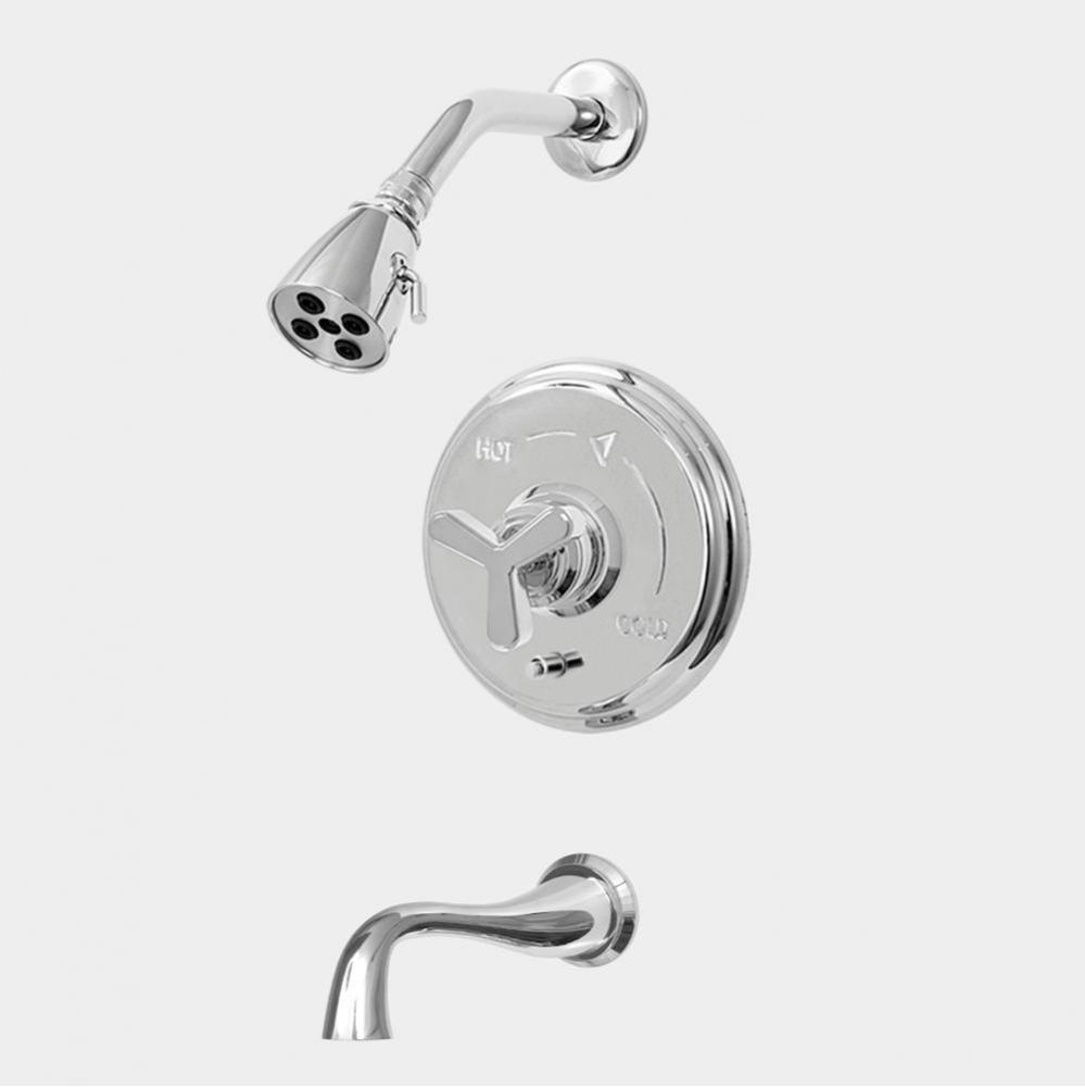 Pressure Balanced Tub & Shower Set Trim (Includes Haf And Wall Tub Spout) Moderne X Chrome .26