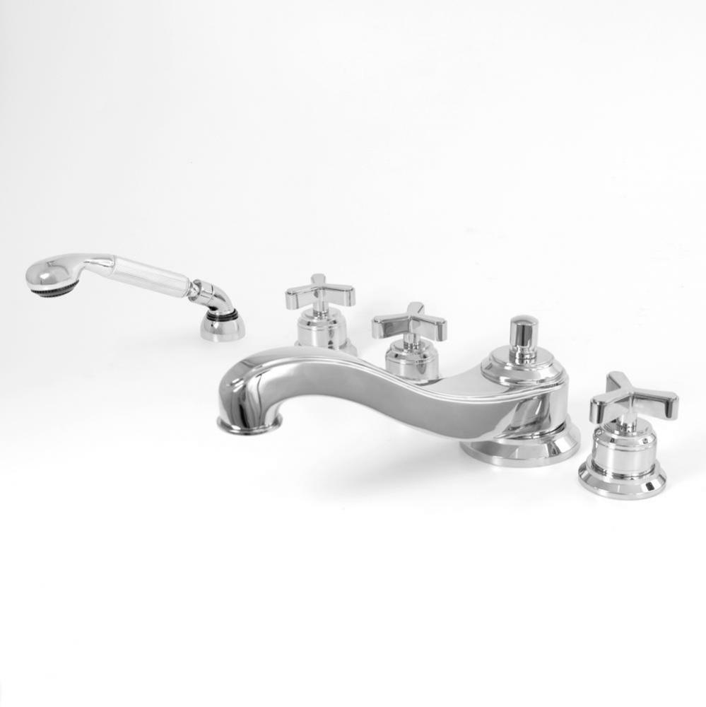 Roman Tub Set TRIM with Deckmount Handshower MODERNE-X CHROME .26