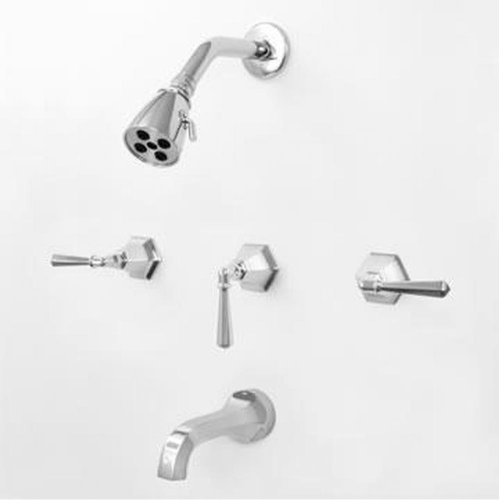 3 Valve Tub & Shower Set TRIM (Includes HAF and Wall Tub Spout) VALENCIA CHROME .26