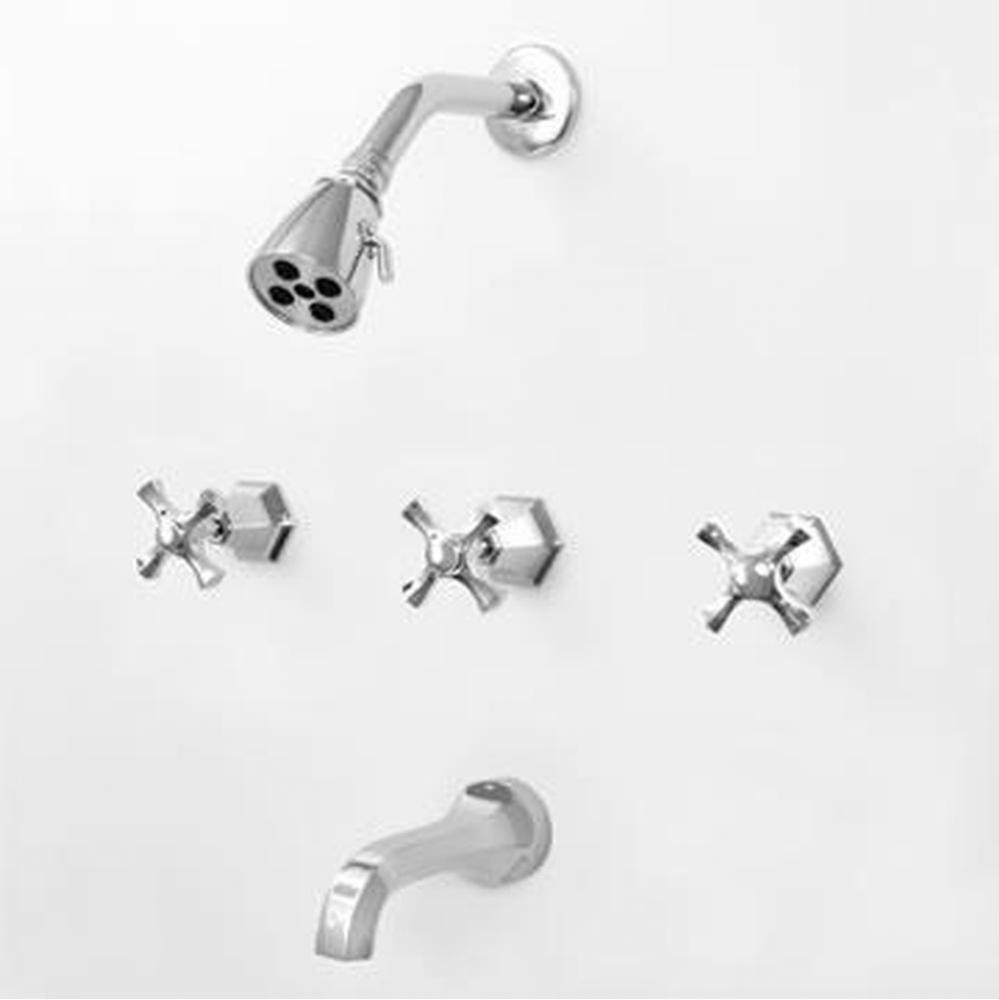 3 Valve Tub & Shower Set TRIM (Includes HAF and Wall Tub Spout) MALLORCA CHROME .26