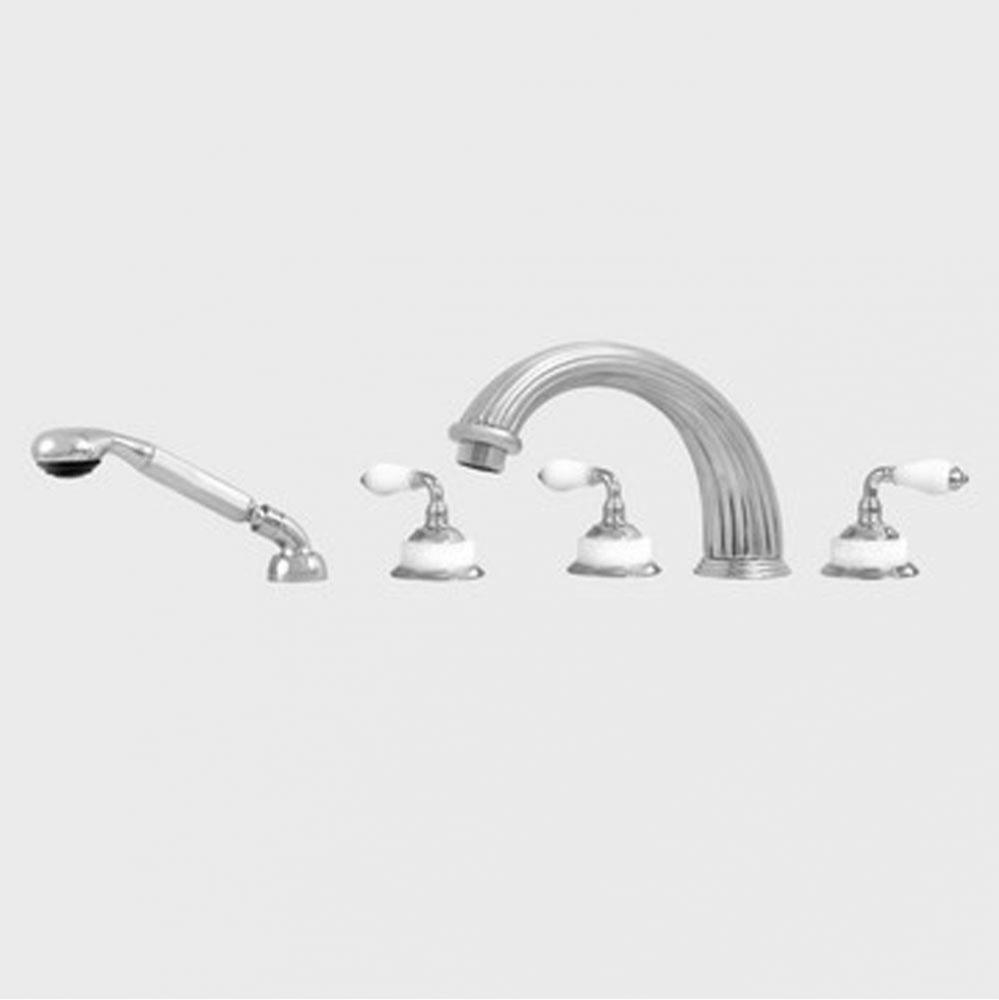 Roman Tub Set TRIM with Deckmount Handshower VENEZIA CHROME .26 HONEY ONYX