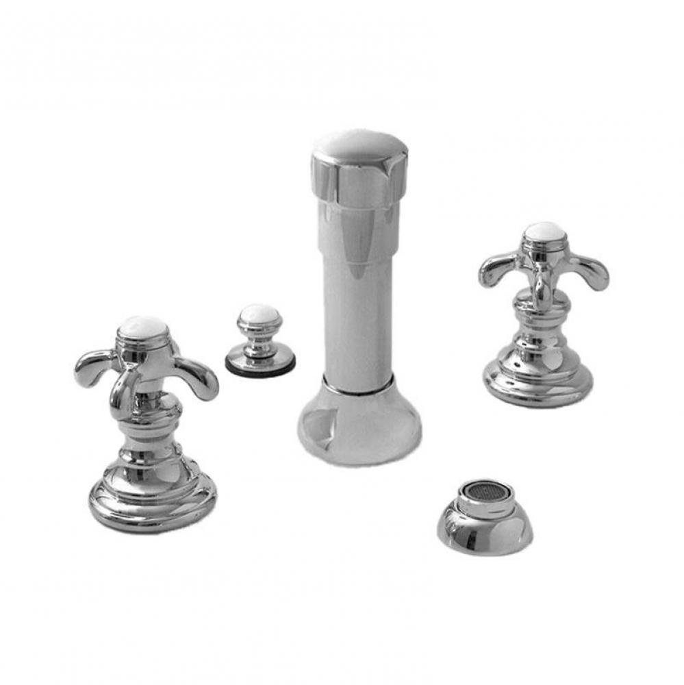 Bidet Set Complete with 021 Drop Cross Handle in Polished Chrome