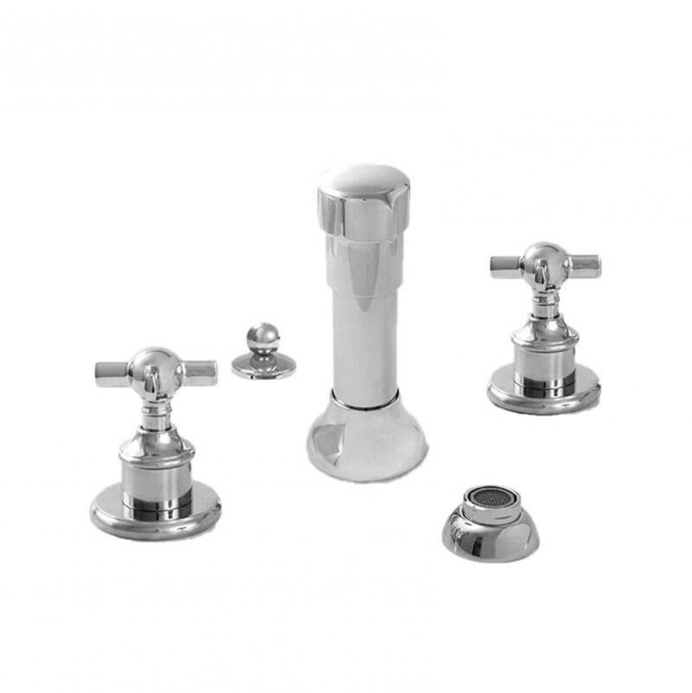 Bidet Set Complete with 157 Cross Handle in Polished Chrome