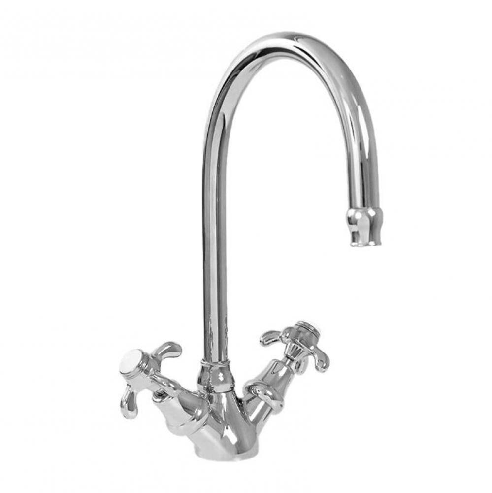 Single-Hole Bar Faucet with 481 Drop Cross Handle in Polished Chrome