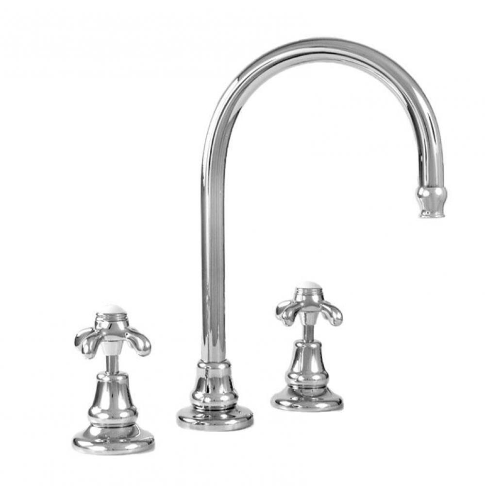 Rutherford Widespread Lavatory Set with 481 Drop Cross Handle in Polished Chrome