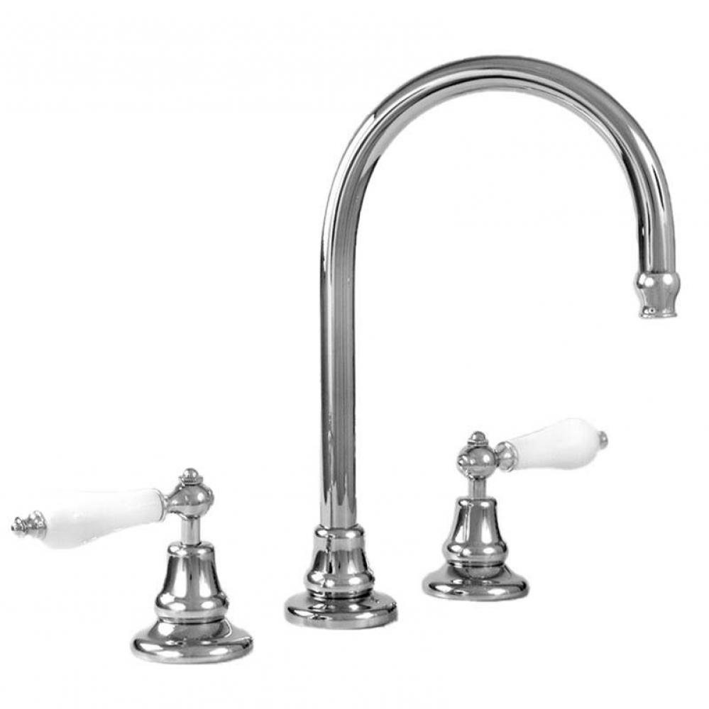 Rutherford Widespread Lavatory Set with 485 Porcelain Lever in Polished Chrome