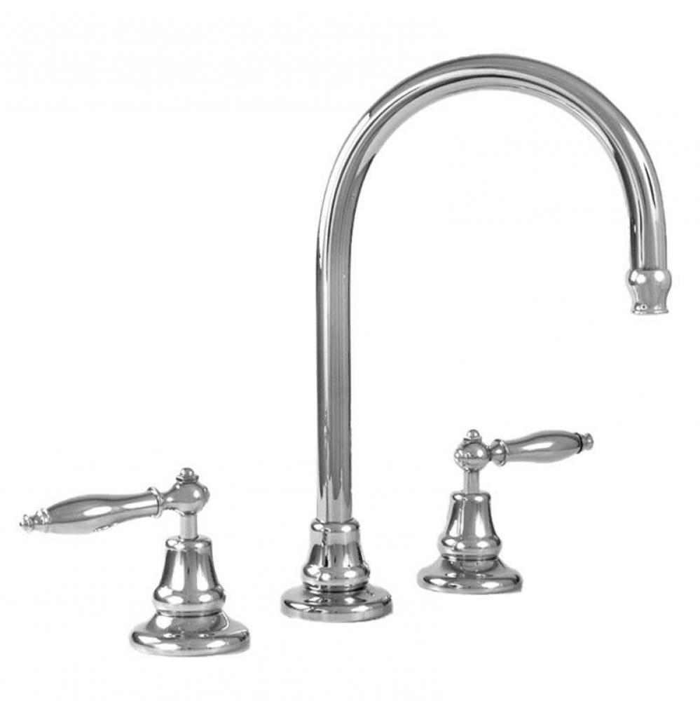 Rutherford Widespread Lavatory Set with 486 Finial Lever in Polished Chrome