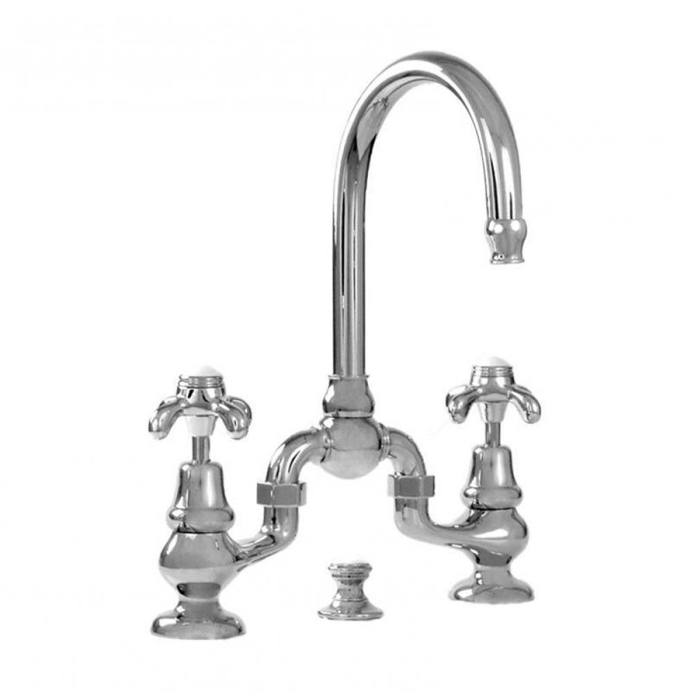 Sancerre Bridge Lavatory Set with 481 Drop Cross Handle in Polished Chrome