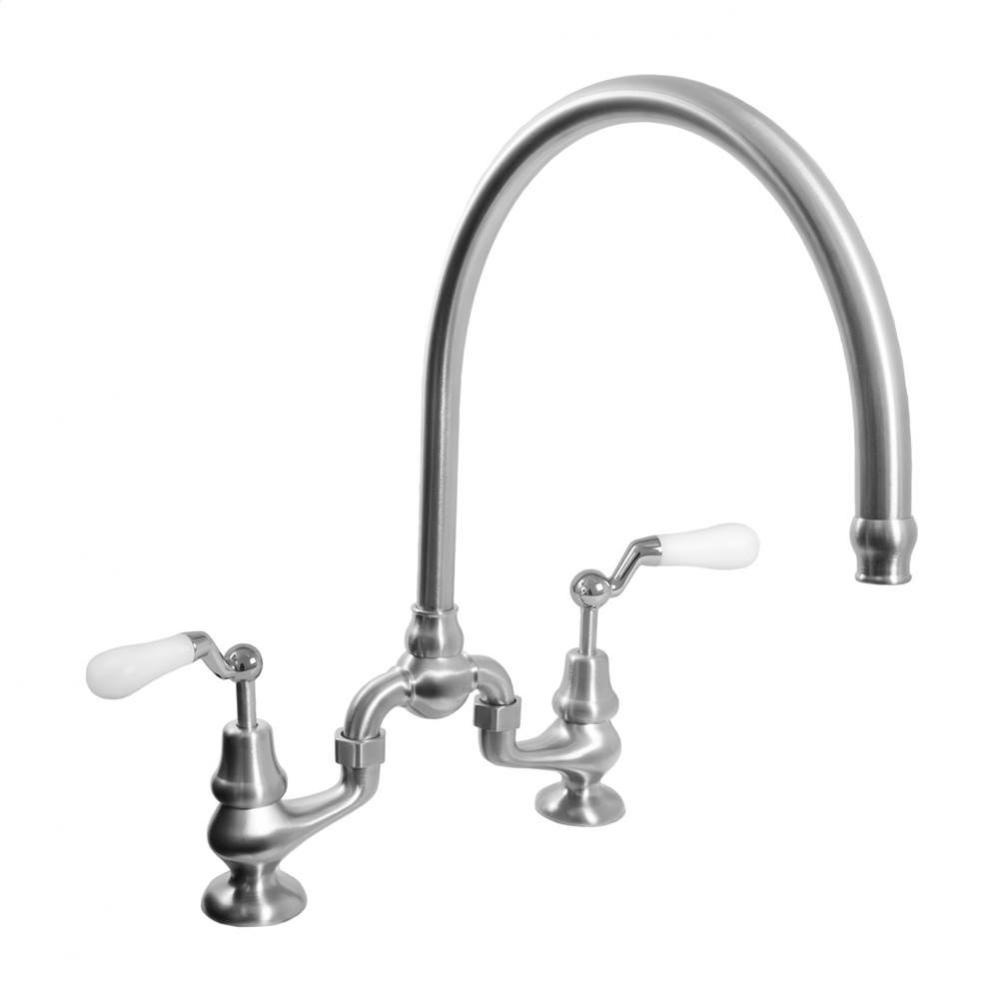 Sancerre Bridge Kitchen/Bar Faucet with High-Arc Spout and 482 Offset Lever in Uncoated Polished B