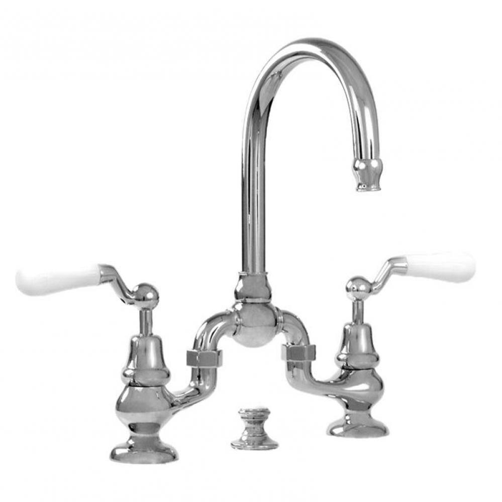 Sancerre Bridge Lavatory Set with 482 Offset Lever in Polished Chrome