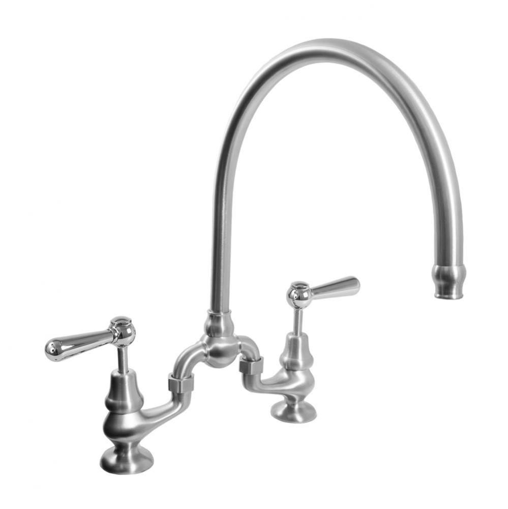 Sancerre Bridge Kitchen/Bar Faucet with High-Arc Spout and 484 Straight Lever in Sigma Gold PVD
