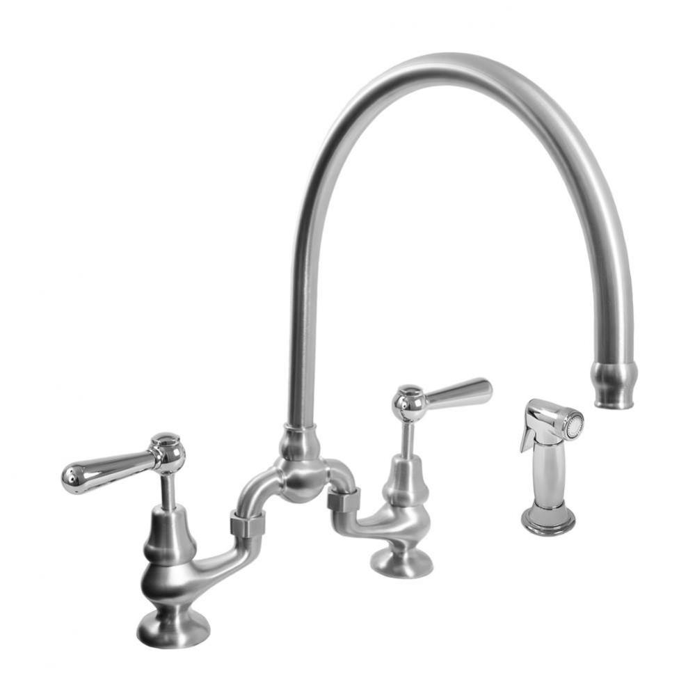 Sancerre Bridge Kitchen Faucet with High-Arc Spout, Handspray, and 484 Straight Lever in Sigma Sat