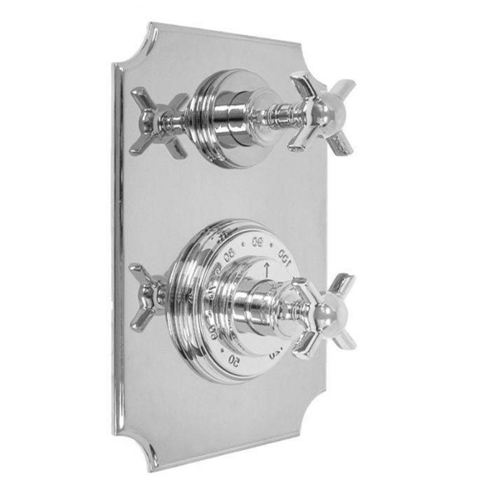 Imperial 1/2'' Thermostatic Trim with Integrated Volume Control and 157 Cross Handle in