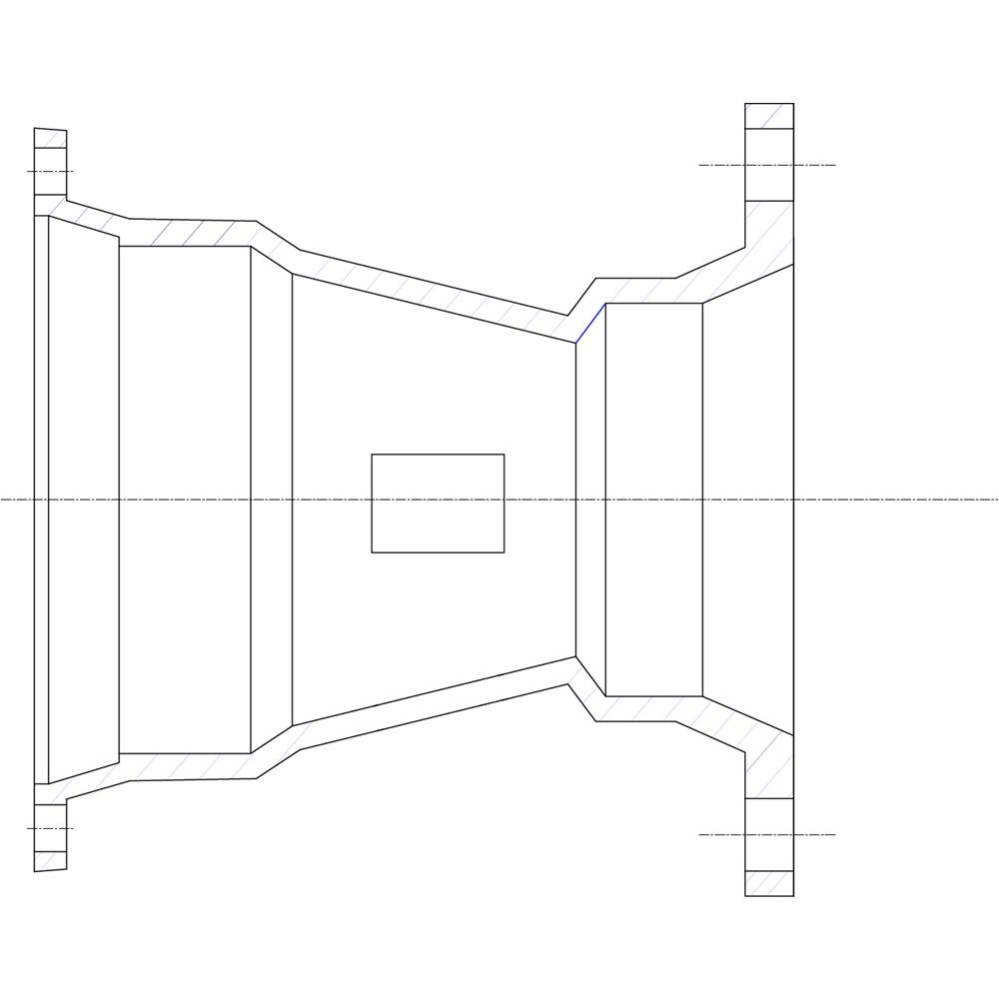 Dmr86 Reducer, 8 In Mechanical Joint X 6 In Mechanical Joint, Iron, Asphalt Seal-Coated