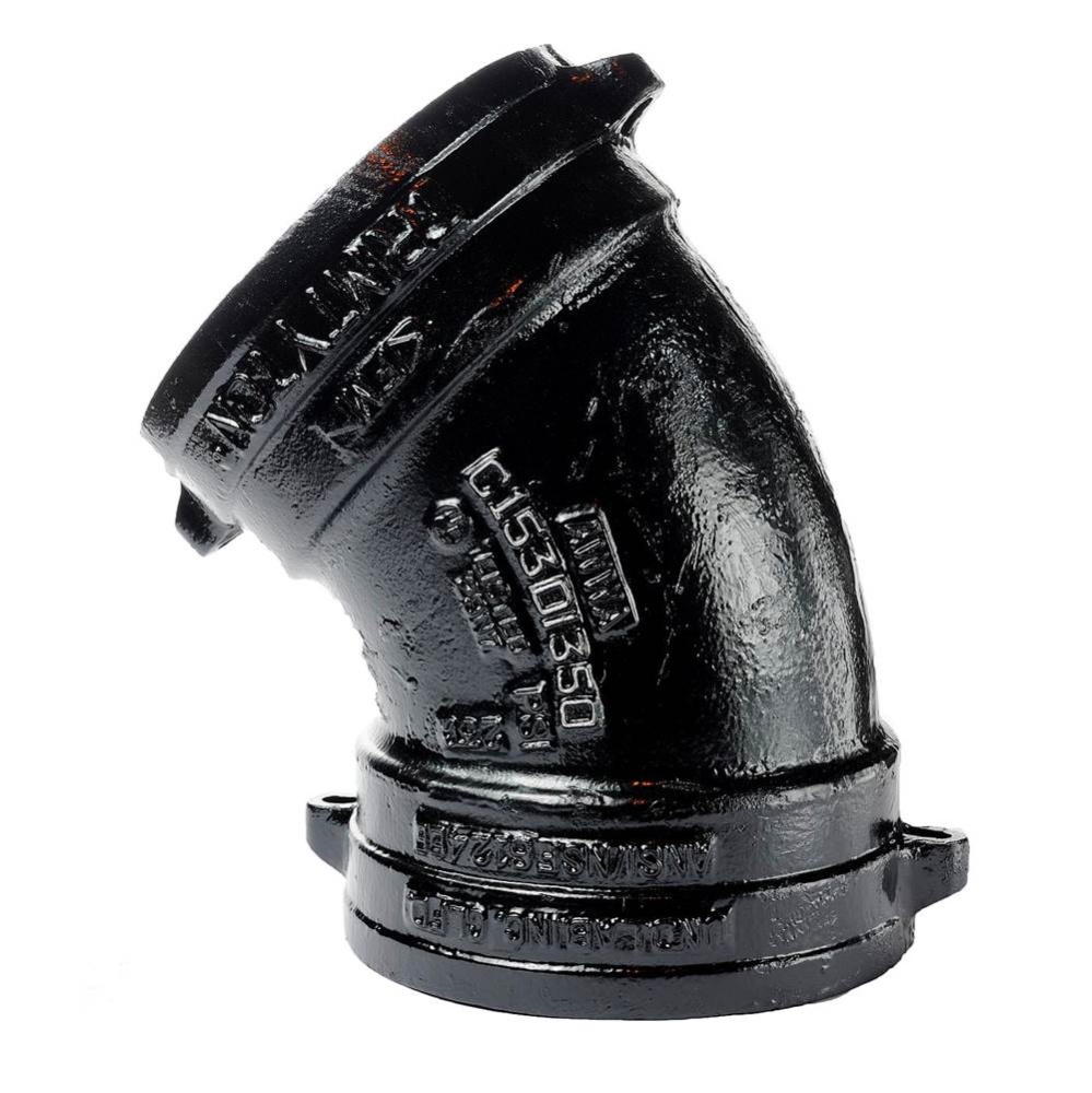 Dpb822 22-1/2 Deg Pipe Bend With Sbr Gasket, 8 In Push-On X 8 In Push-On, Iron