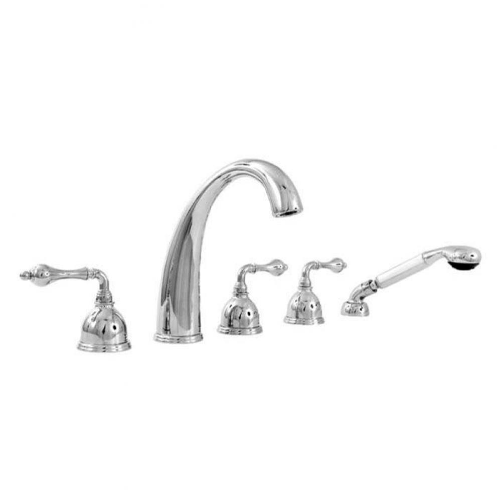 Roman Tub Set TRIM with Deckmount Handshower HOUSTON SATIN GOLD .54