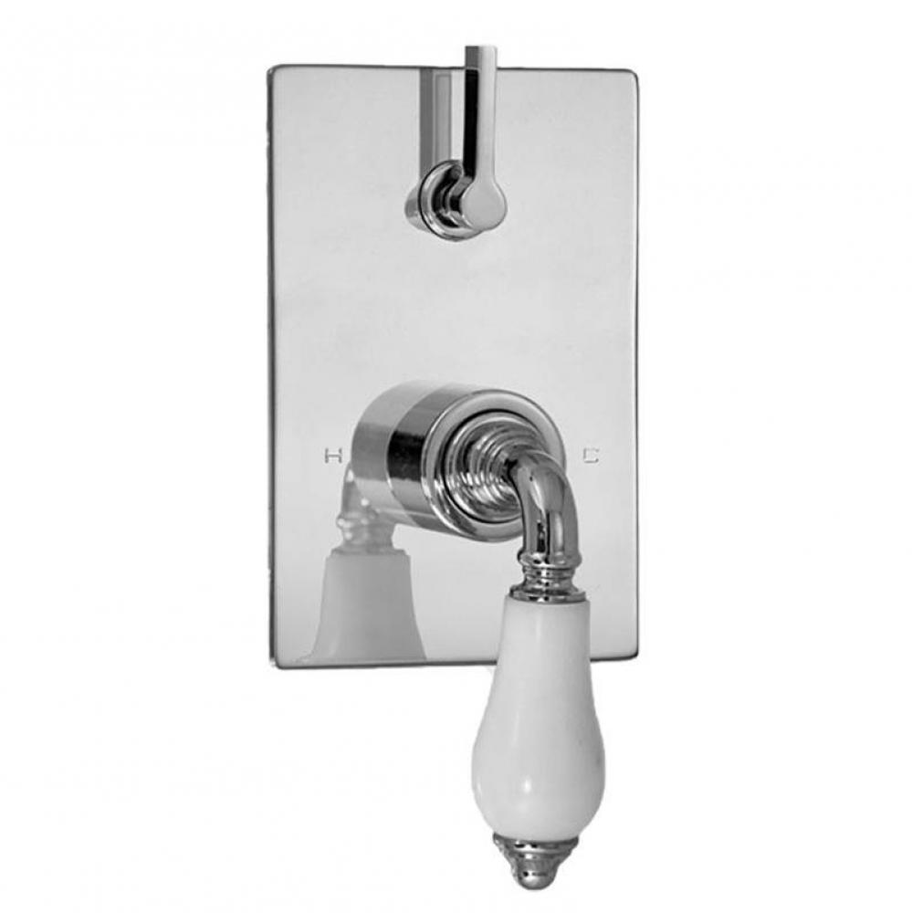 E-Mini Thermostatic - W/Built In Control - Rectangle - Trim Only - Venezia W/Forest Green Marble
