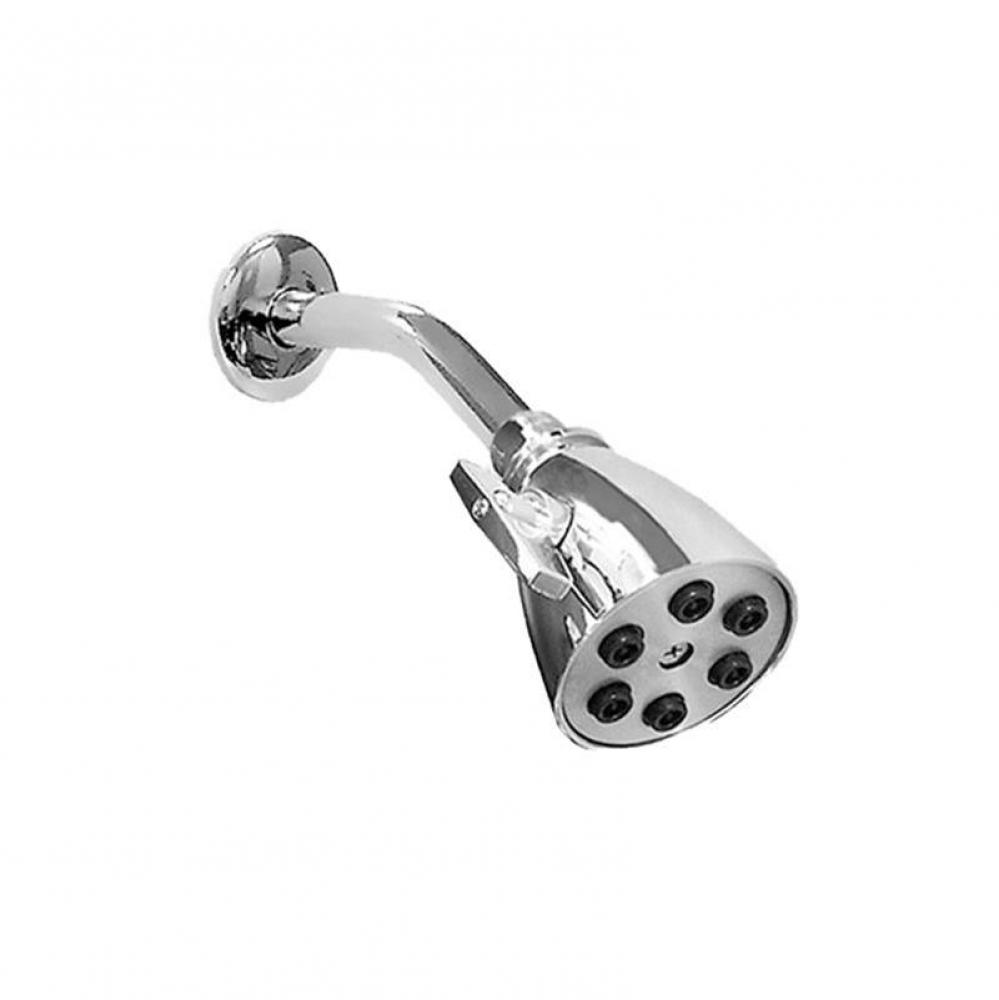 120 6 Plunger Deluxe Showerhead W/ 8'' Arm & Std Flange