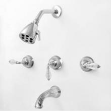 Sigma 1.326533DT.26 - 3 Valve Tub & Shower Set TRIM (Includes HAF and Wall Tub Spout) LUXEMBOURG CHROME .26