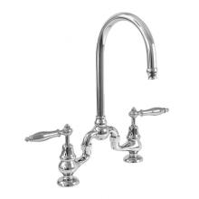 Sigma 7.57486030.26 - Sancerre Bridge Kitchen/Bar Faucet with 486 Finial Lever in Polished Chrome