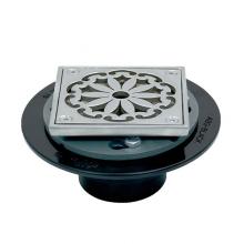 Sigma APS.2ABS.504T.26 - 4'' Square Fleur ABS Shower Drain with Solid Nickel Bronze Top TRIM CHROME .26