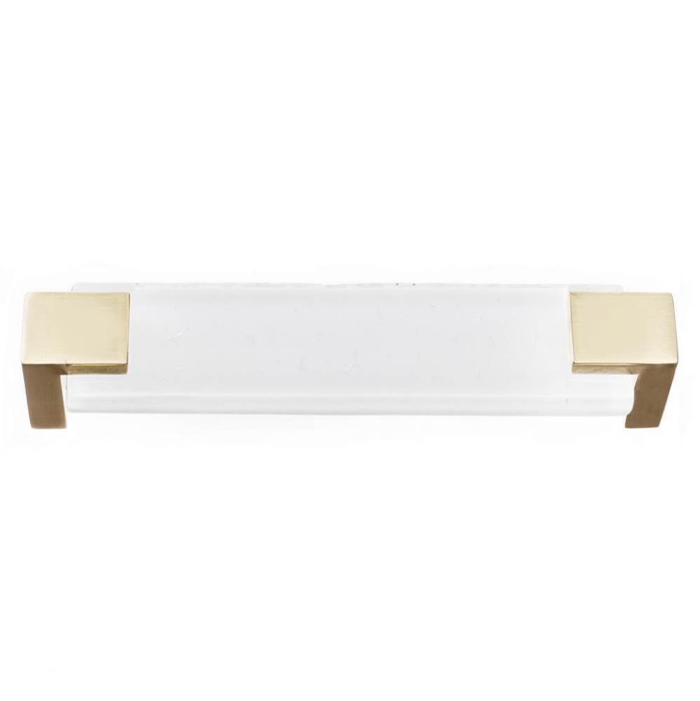 Affinity White Pull With Satin Brass Base
