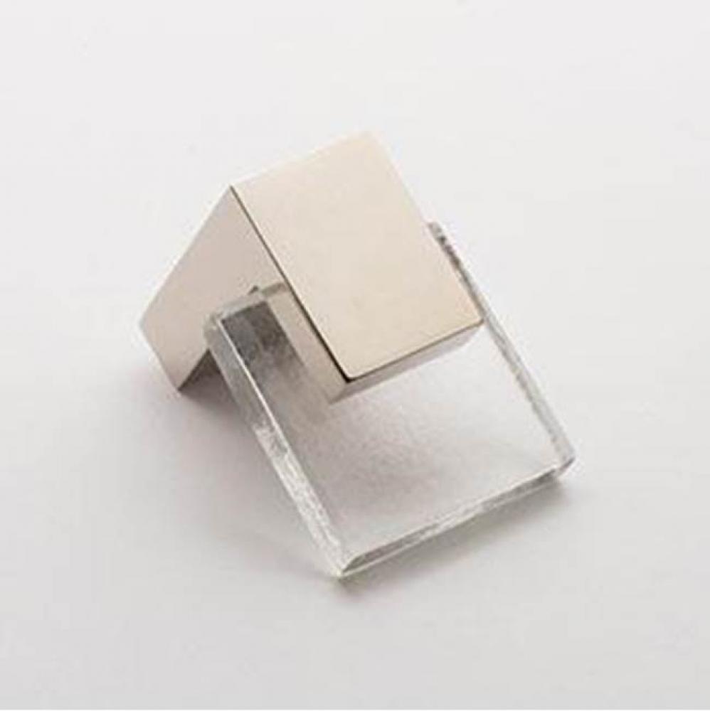 Affinity Clear Knob With Polished Nickel Base