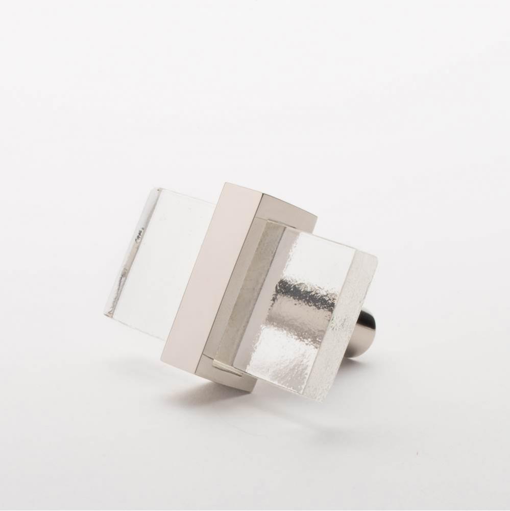 Adjustable Clear Knob With Polished Nickel Base