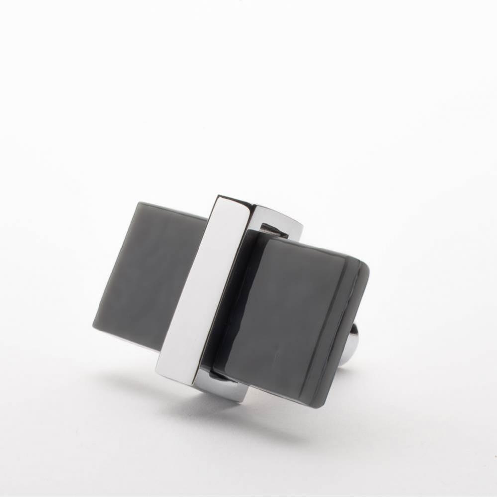 Adjustable Slate Gray Knob With Polished Chrome Base