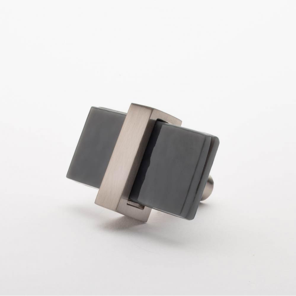Adjustable Slate Gray Knob With Satin Nickel Base