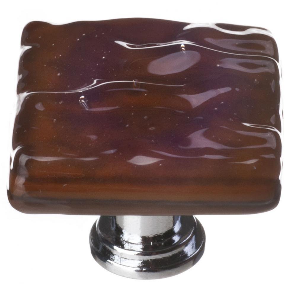 Glacier Woodland Brown Knob With Polished Chrome Base