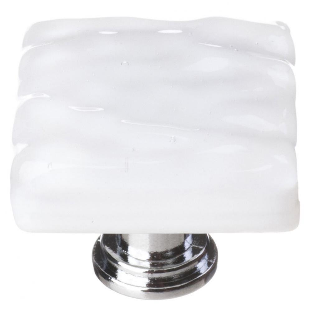 Glacier White Knob With Polished Chrome Base